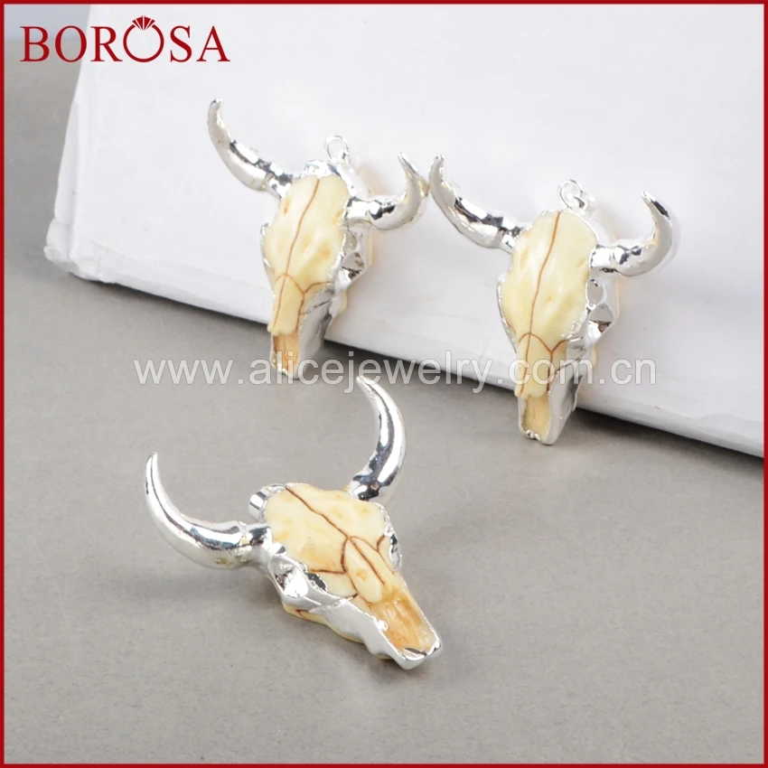 BOROSA дизайн 5 шт./лот Longhorn Смола Рог Подвески крупного рогатого скота Булл с