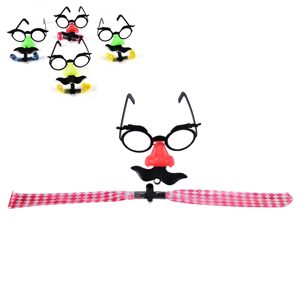 Случайный цвет 2 шт Забавный Клоун Нос Усы очки свисток Костюм мяч круглая оправа