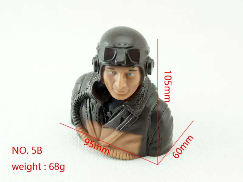 1/9, 1/5, 1/6, масштабная фигурка пилота, Игрушечная модель с гарнитурой, стекло для радиоуправляемого самолета, аксессуары для хобби - Цвет: 5B
