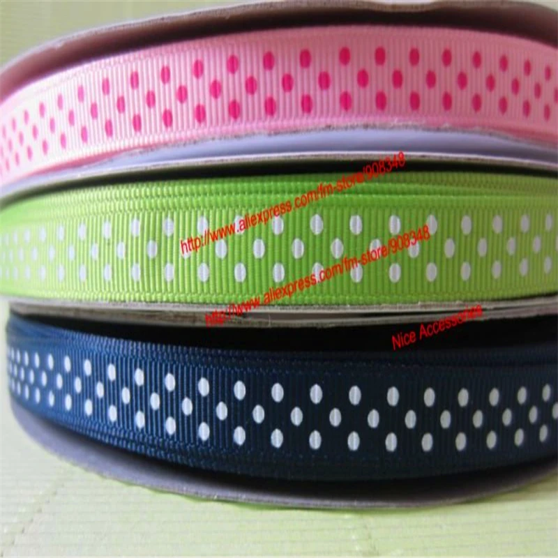 3/8 'Ə мм 100% полиэстер с принтом в горошек grosgrain лента dotty подарок аксессуары для