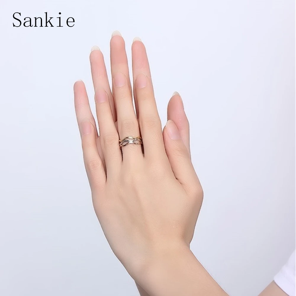 Женское трехслойное кольцо из нержавеющей стали Sankie разноцветное стальное с