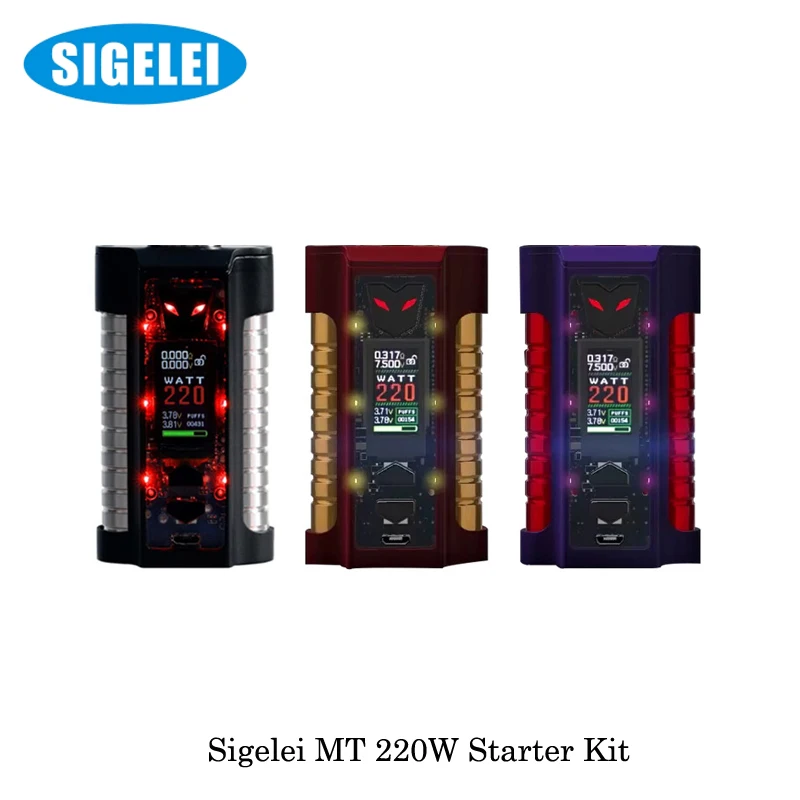 Новое поступление 220 Вт оригинальный Sigelei MT TC Starter Kit с Revolvr бак 4 0 мл работает на 2