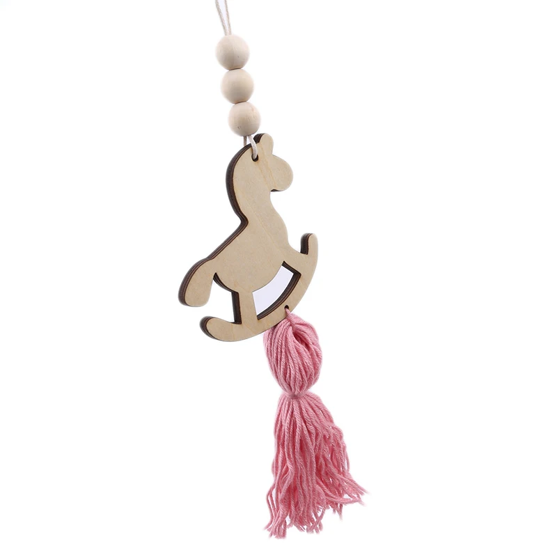 Скандинавский стиль милый троянский деревянный бисер в форме лошади украшение