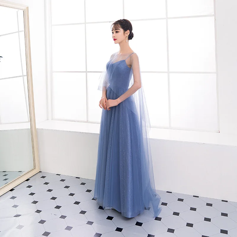 Это YiiYa вечернее платье с v-образным вырезом и сияющими бретельками королевские синие вечерние платья длиной до пола трапециевидные платья без рукавов для выпускного вечера E001