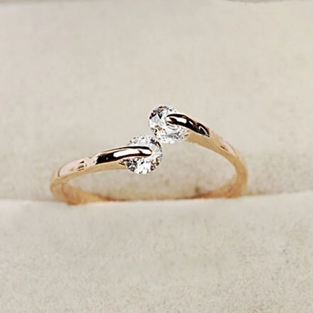 OL/Стиль Регулируемый Твин с украшением в виде кристаллов кольцо из розового