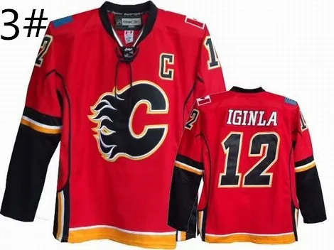 Free Shipping Cheap Calgary Flames #12 Jarome Iginla Ice Hockey Embroidery Logos |