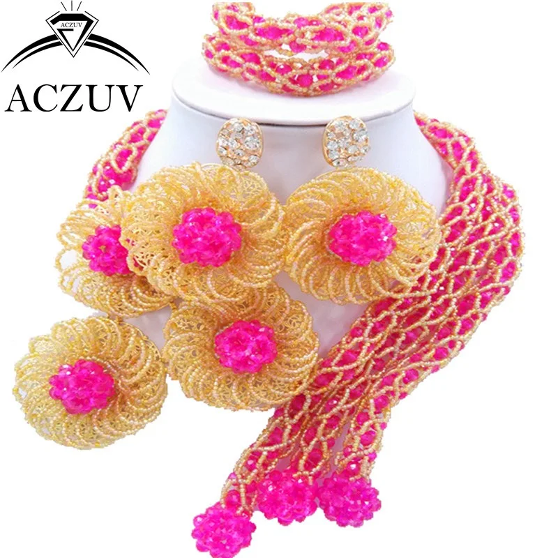 ACZUV новейший комплект ювелирных изделий в африканском стиле 2017 нигерийские