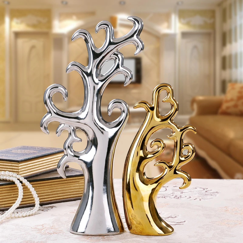 B love tree Современные креативные золотые и серебряные керамические изделия украшения приносят деньги и украшение для дома Любовь аксессуары Декор для гостиной - Цвет: B love tree