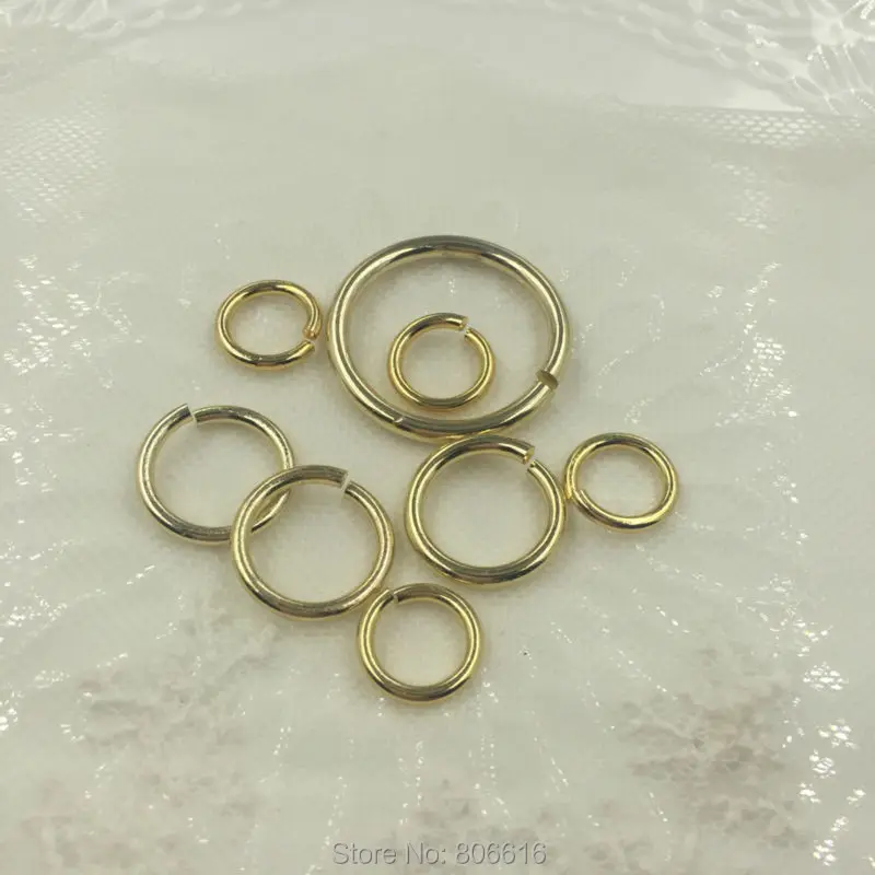 

13mm 18mm 30mm Gold Color Plated Aluminum Jump Rings & Split Rings Jewelry Findings Accessories