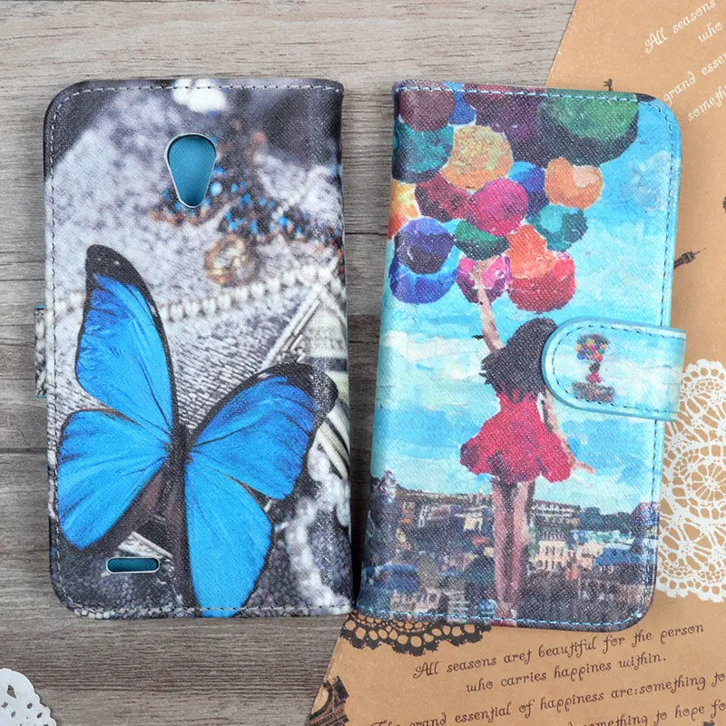 Печать PU Кожаный Чехол для Alcatel one touch OT Завоевания 7046 Т Поиграть 7048x Case Бумажник