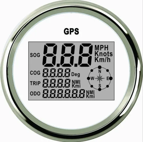 Высшее качество! Белый Цифровой GPS индикатор скорости 85 мм измеритель (910-00031) |