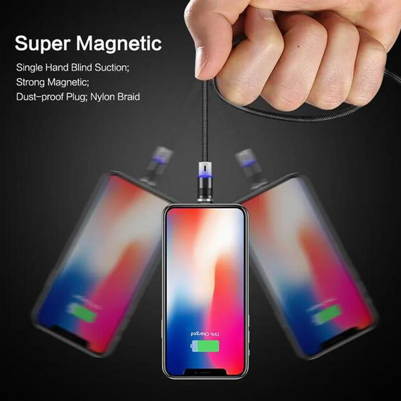 Магнитный зарядный кабель типа C для Apple Micro USB Type телефонный iPhone X 7 8 6 Samsung Xiaomi