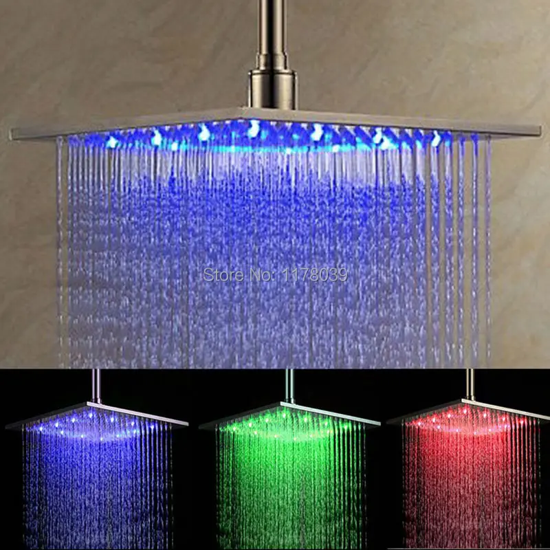 Светодиодные насадки для душа с дождевой насадкой трехцветные светодиодные