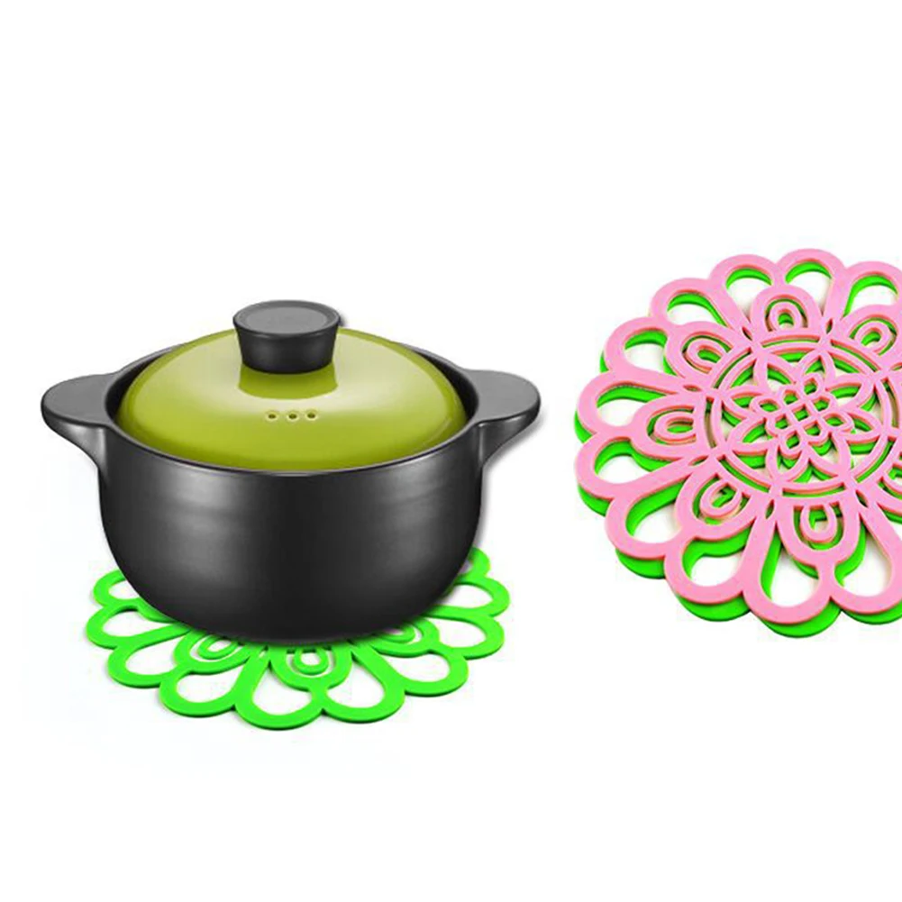 2 шт. кухонный инструмент полый держатель силиконовый коврик в форме цветка