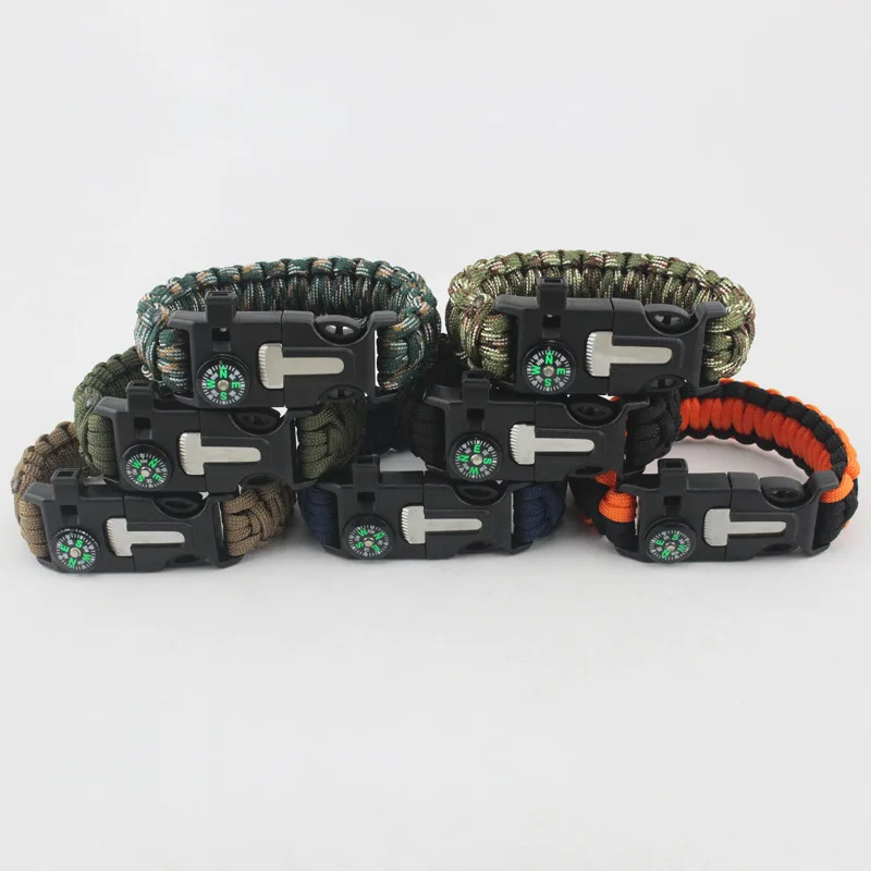 Плетеный браслет Для мужчин Многофункциональный Paracord выживания Открытый Отдых