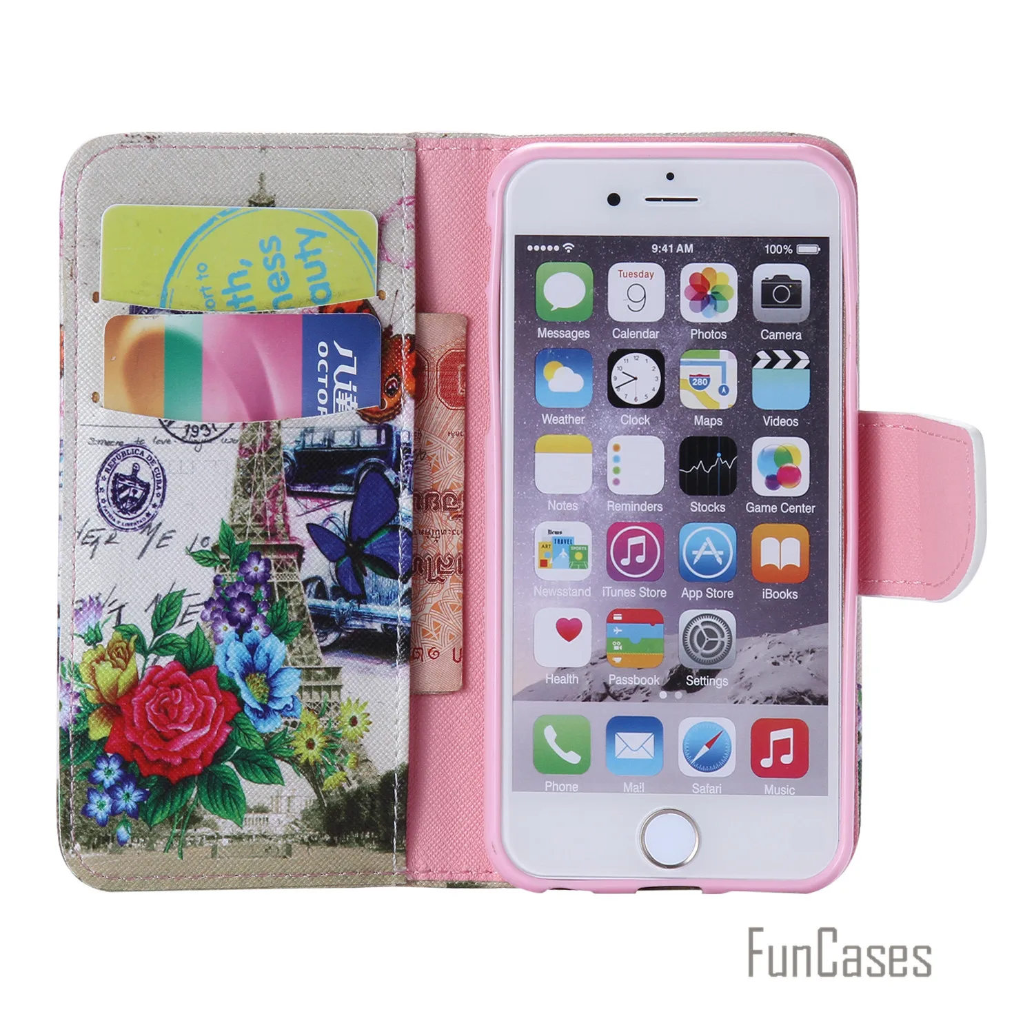 Funda PU Leather Flip Cell Mobile Phone Case For iPhone 6S / 6 Stand Wallet Card Slots Cover Cas aifon Capa | Мобильные телефоны и