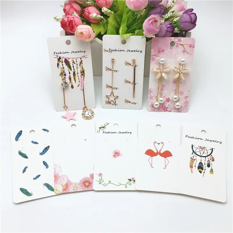 100 шт./лот крафт бумага аксессуары для ювелирных изделий серьги карты Висячие