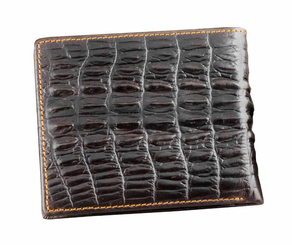 Мужской крокодиловый тисненый тонкий двойной идентификатор в стиле хипстер |