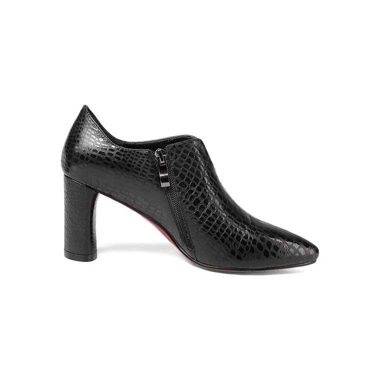 MLJUESE/2018 Женские туфли лодочки из натуральной кожи на молнии Вечерние высоком