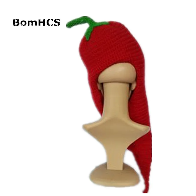 Головной убор BomHCS Novetly Chilli 100% ручная работа трикотажная забавная вязаная шапка