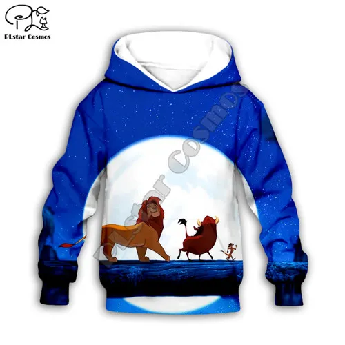 Kids hoodies Simba толстовка с капюшоном с изображением короля льва, толстовки с капюшоном на молнии с объемным принтом для маленьких детей уличная одежда с длинными рукавами для мальчиков и девочек в стиле Харадзюку, штаны - Цвет: Kids hoodies