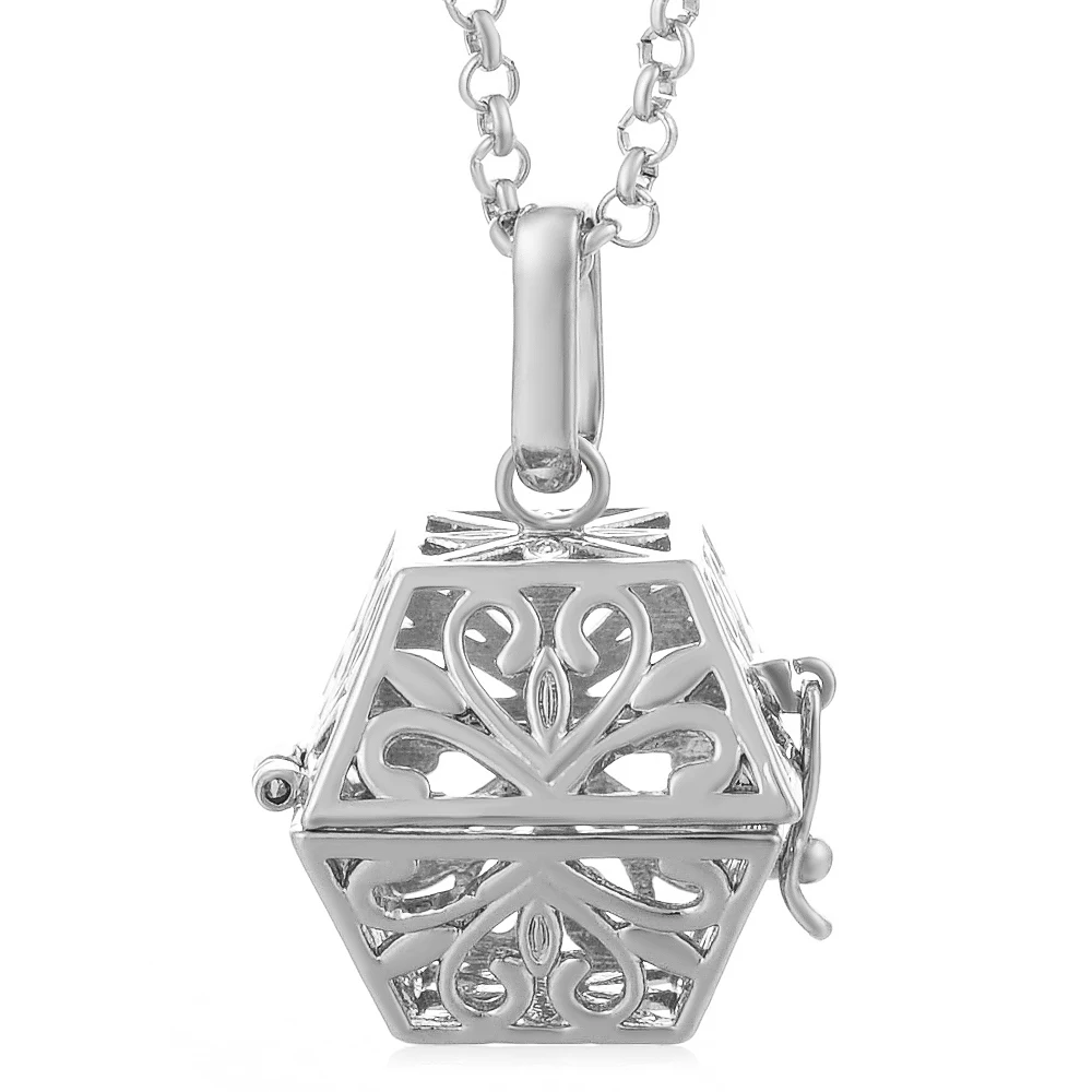 va-058-a Vocheng Bola Ball Angel Necklace 16MM Music Ball Vintage Pregnancy Necklace Aroma Essential Oil Diffuser Pregnant Women VA-048 - Окраска металла: va-058-a