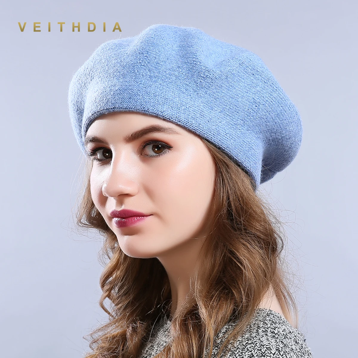 Новые зимние шапки береты VEITHDIA однотонные шерстяные кашемировые женские теплые
