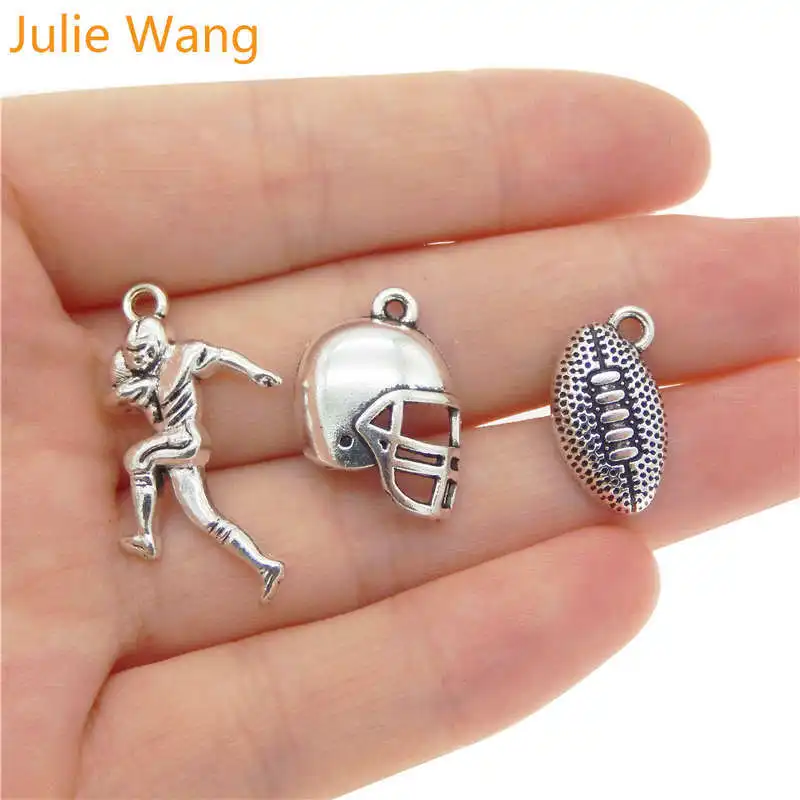 Julie Wang 15 шт. Американский футбол спортивные подвески из Сплава Антикварные
