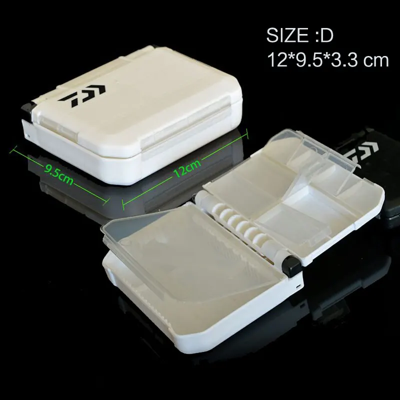 SIZE D 12X9.5X3.3CM Daiwa рыболовные снасти, коробки для наживки, пластиковые приманки, коробки для ловли нахлыстом, ящик для хранения рыболовных снастей, принадлежности, аксессуары, высокая прочность - Цвет: SIZE D 12X9.5X3.3CM
