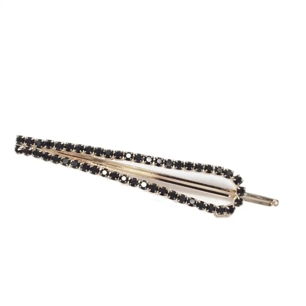 Женская модная повседневная u образная заколка для волос со стразами черная