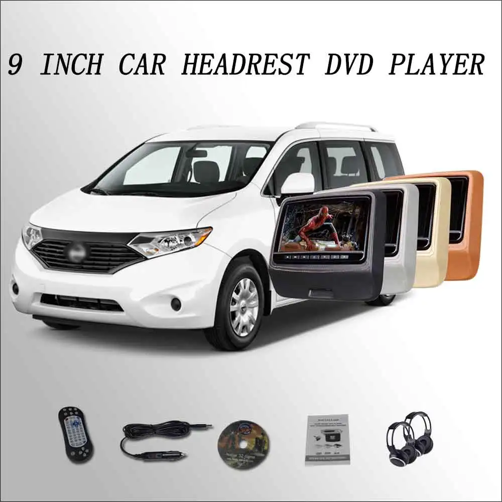 BigBigRoad подголовник автомобиля монитор Цифровой ЖК дисплей экран 2*9 &quotDVD Поддержка