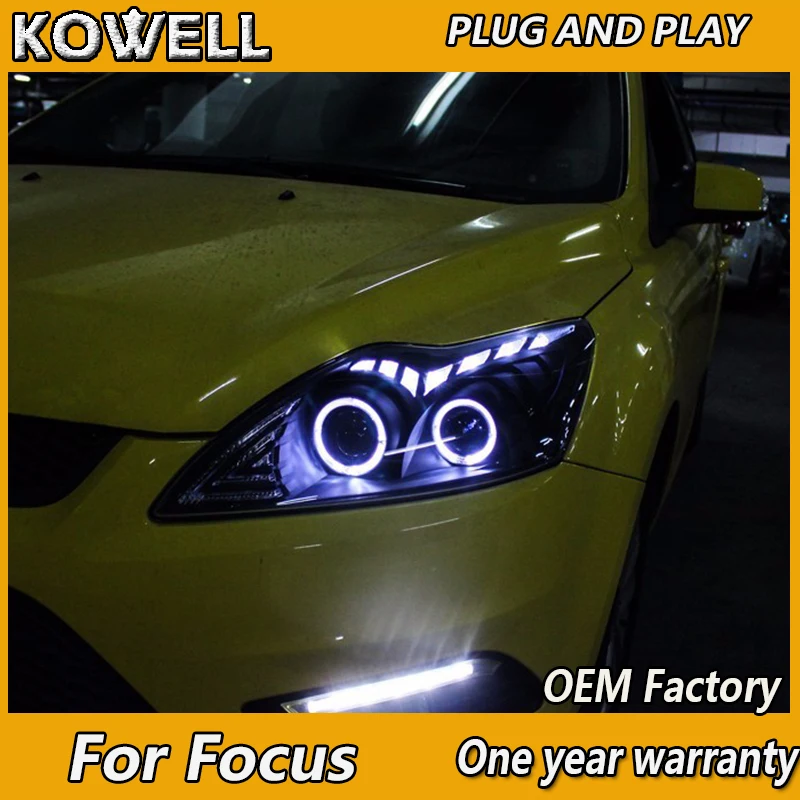 KOWELL стайлинга автомобилей для Ford Focus фары 2009 2013 2 светодиодный DRL Bi Xenon объектив