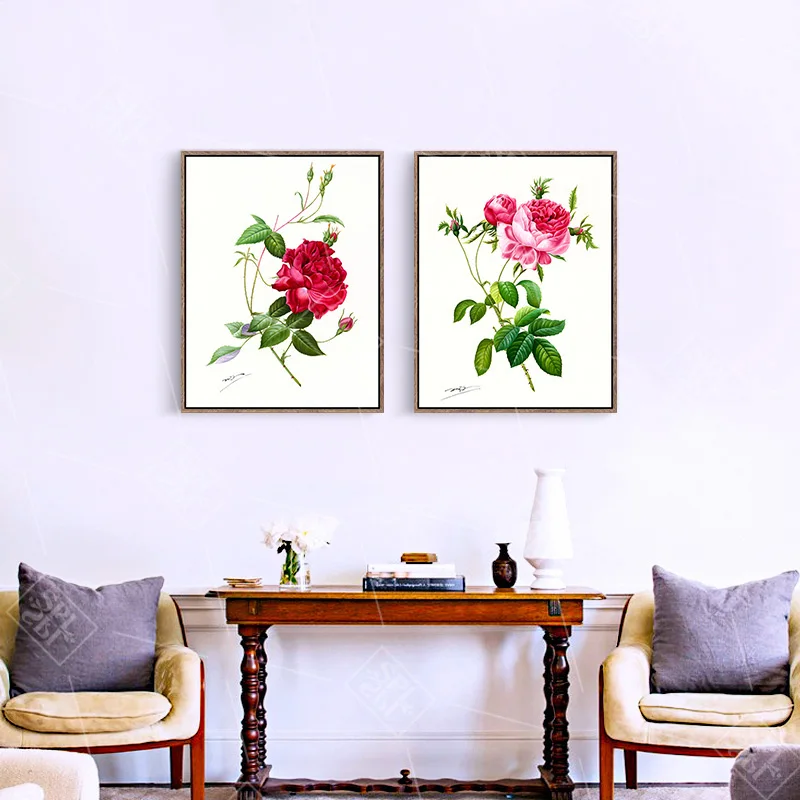 Romantic Red Rose Canvas Oil Painting Valentine's Day Gift for Lover Parents Wall Art Picture Home Decoration Hd Printed Posters | Дом и