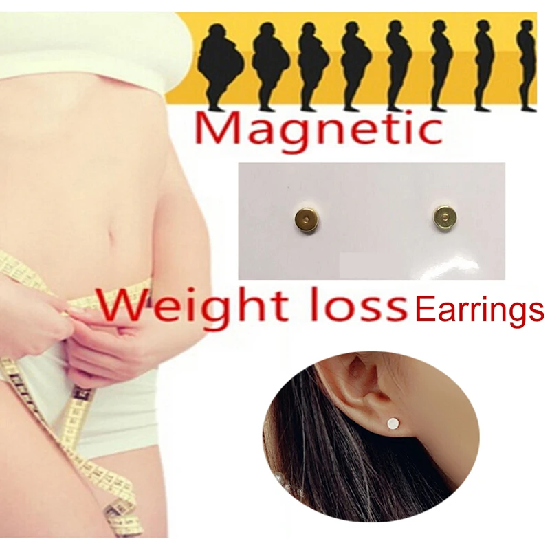1 Pair Safety Healthy Slimming Auricular Therapy Ear Massager Earrings Stone Needle Weight Loss Magnetic Stud | Украшения и