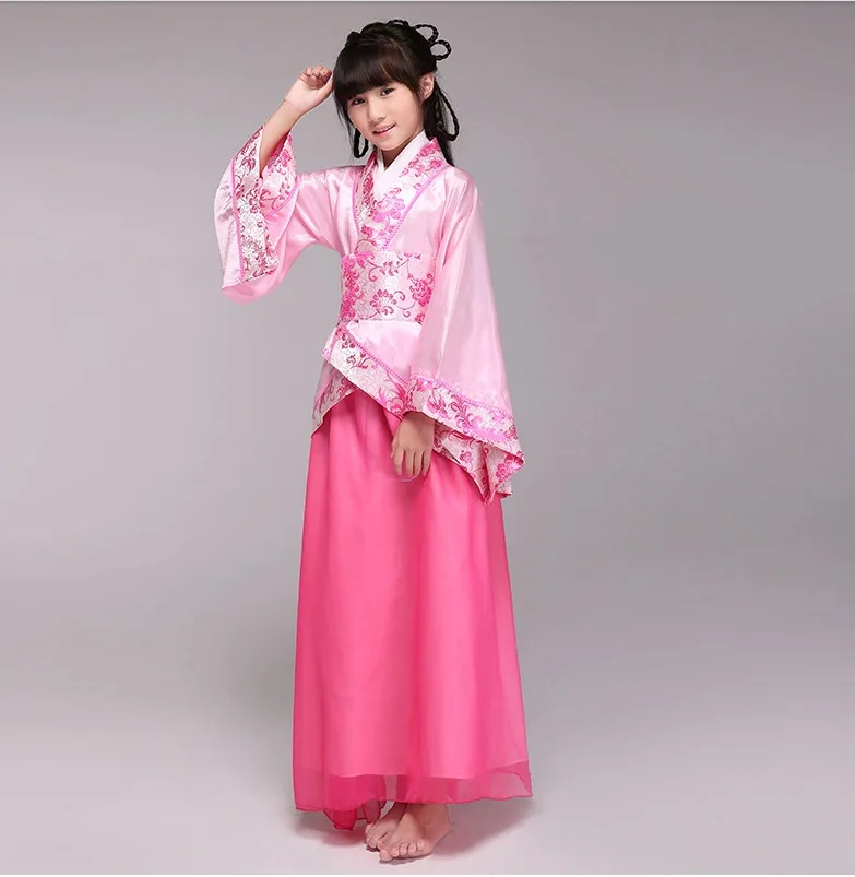 Китайский древний детский костюм Hanfu платье одежда высокое качество синий белый