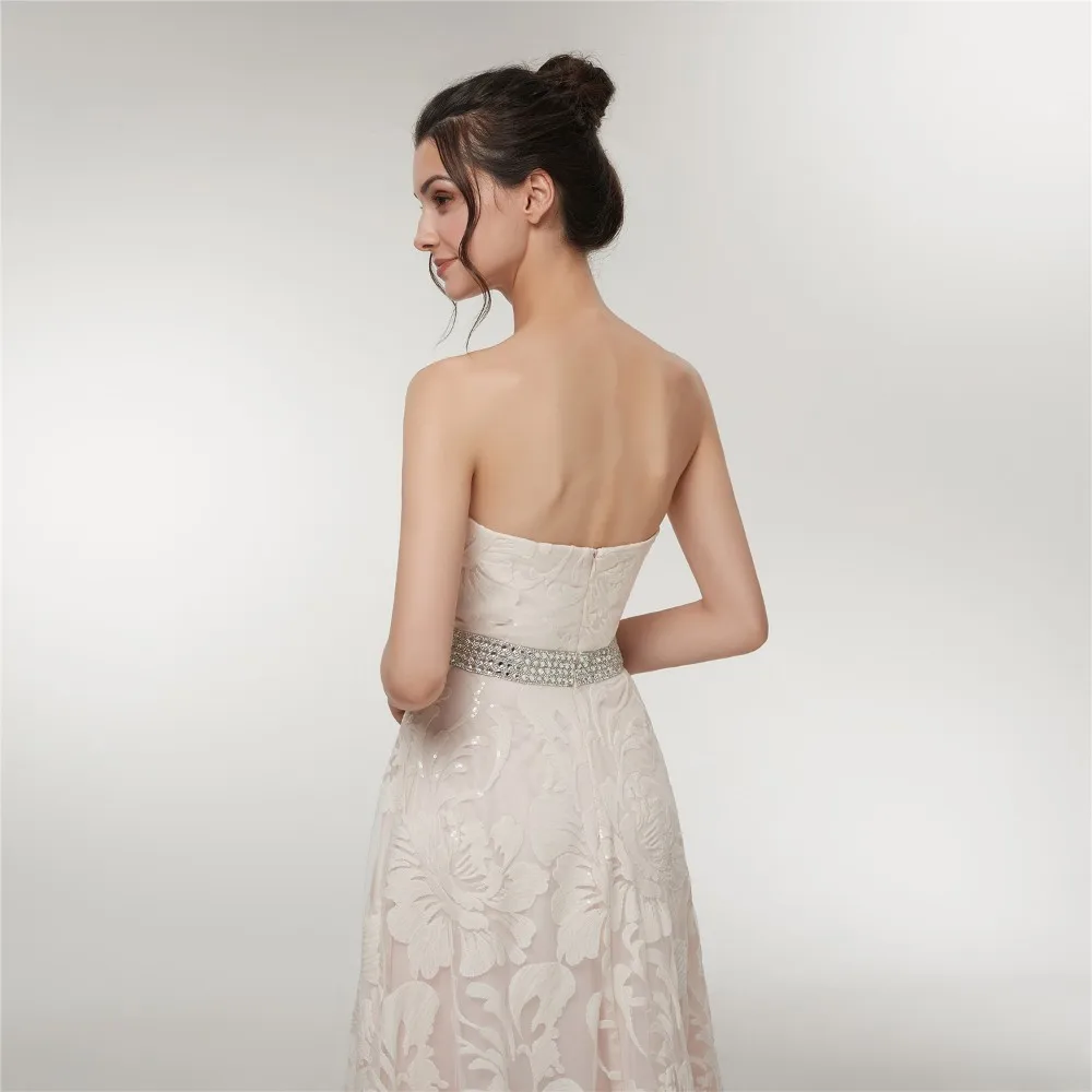Vivian's Bridal 2018 Appliques Crystal Sashes Women Evening Dress Sexy Straight Sleeveless Backless Floor-length Formal | Свадьбы и