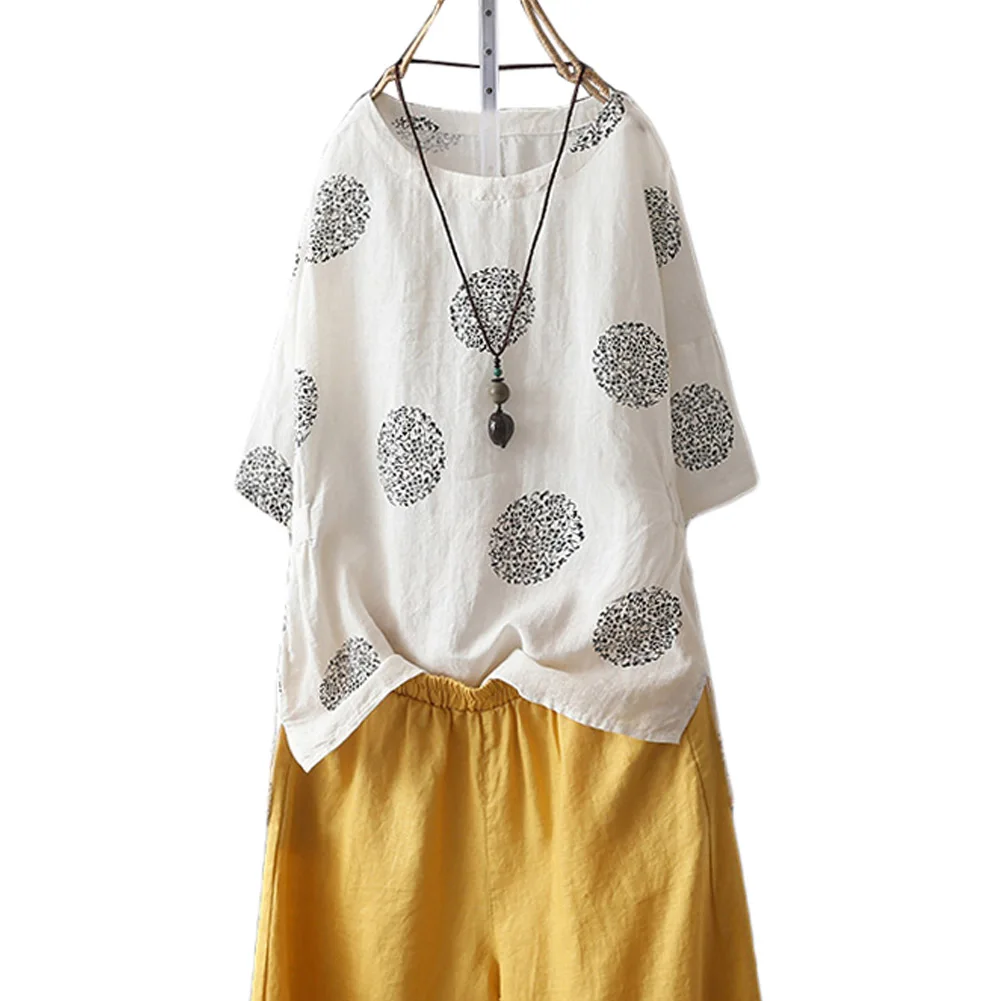 Женские футболки Красный печати o-образным вырезом китайский стиль Летние