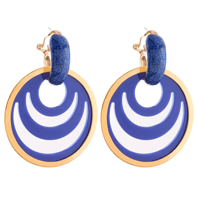 Висячие серьги NeeFu WoFu блестящие кожаные брендовые круглые большие из цинкового