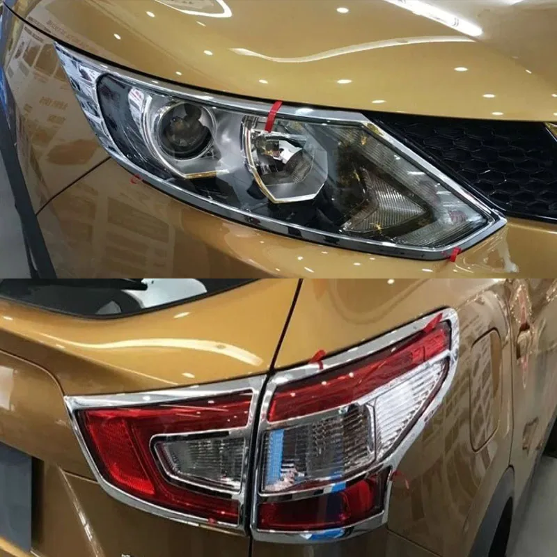 Подходит для NISSAN QASHQAI J11 2014 2016 Хромированная передняя и задняя искусственная
