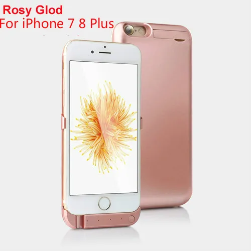 Rosy For 7 8 Plus Leioua 5000 мАч зарядное устройство чехол для iPhone 6 6s 7 8 power Bank Зарядка чехол для iPhone 6 6s 7 8 Plus чехол для батареи - Цвет: Rosy For 7 8 Plus