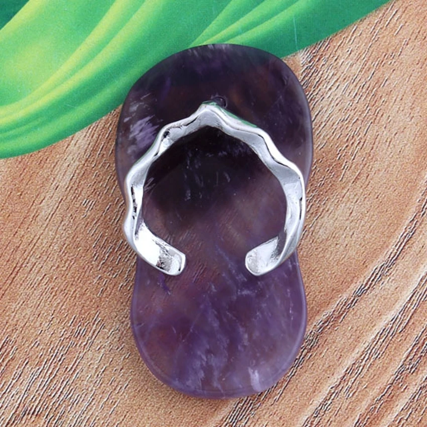 KFT уникальный покрытый серебром натуральный пурпурные аметисты с украшением в