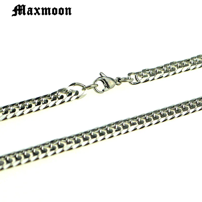 Maxmoon, кубинские браслеты-цепочки из нержавеющей стали, для мужчин, 7 мм, плоский браслет, хип-хоп, рок, спортивные ювелирные изделия, на заказ