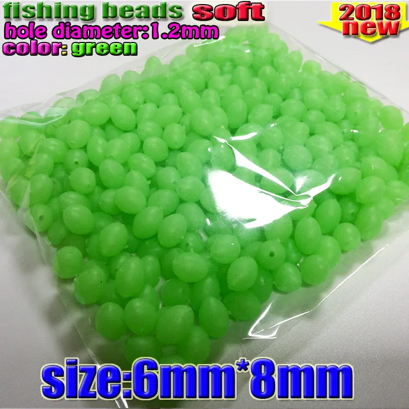6mm-8mm 300pcs Fihsing пластиковые светящиеся бусины для рыбалки светится в темноте 2*3 3*4-12*16 мм больше выбрать размер - Цвет: 6mm-8mm 300pcs