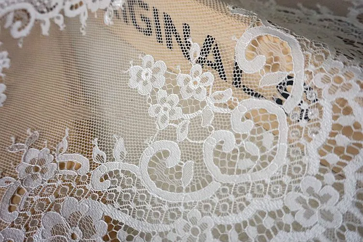 3M/Lot White Black 37cm Wide Eyelash Bilateral Lace Trim DIY Fabric Wedding Dress Curtain Clothing Accessories | Дом и сад