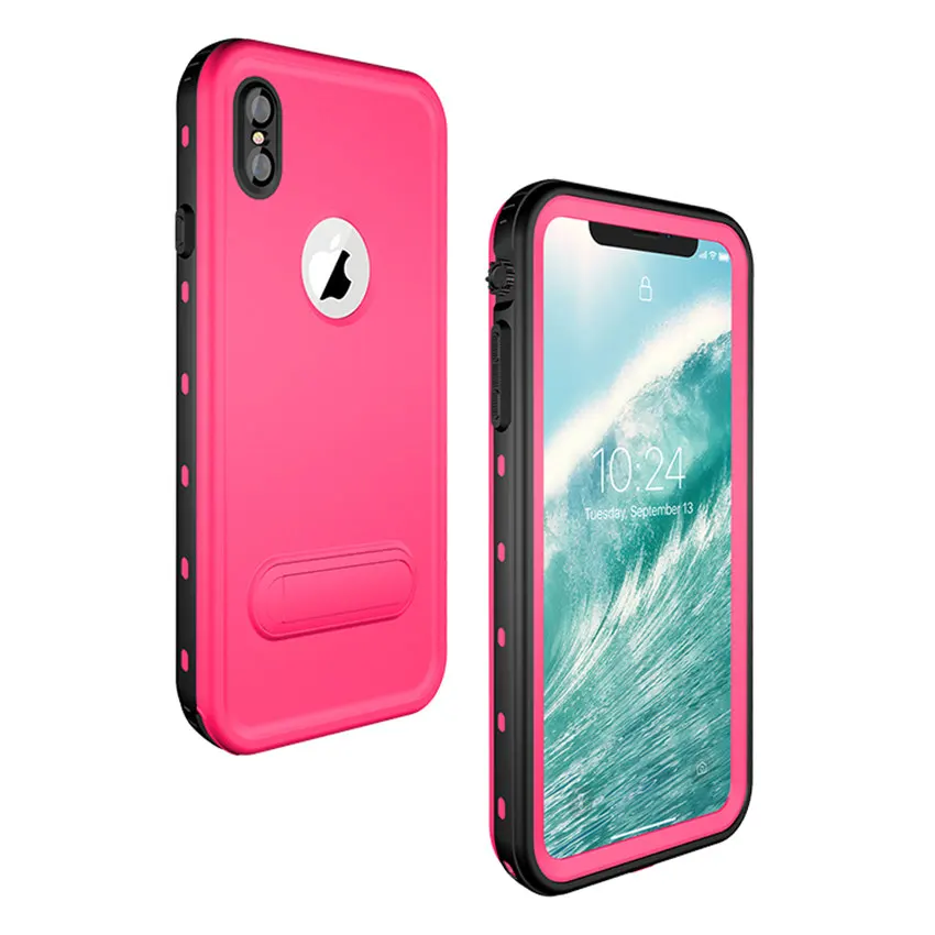 Pink 360 полностью защищающий настоящий водонепроницаемый чехол для iPhone 11 XS XR XS pro max чехол-броня для iPhone x xs max чехол противоударный - Цвет: Pink
