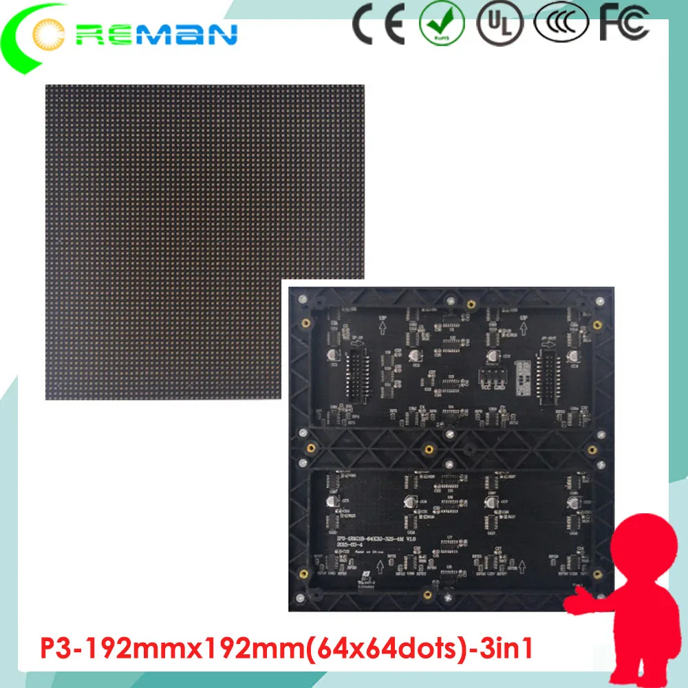 HD led видео настенный светодиодный дисплей модуль p3/дешевый p3 цена/p3 192 мм x 64x64