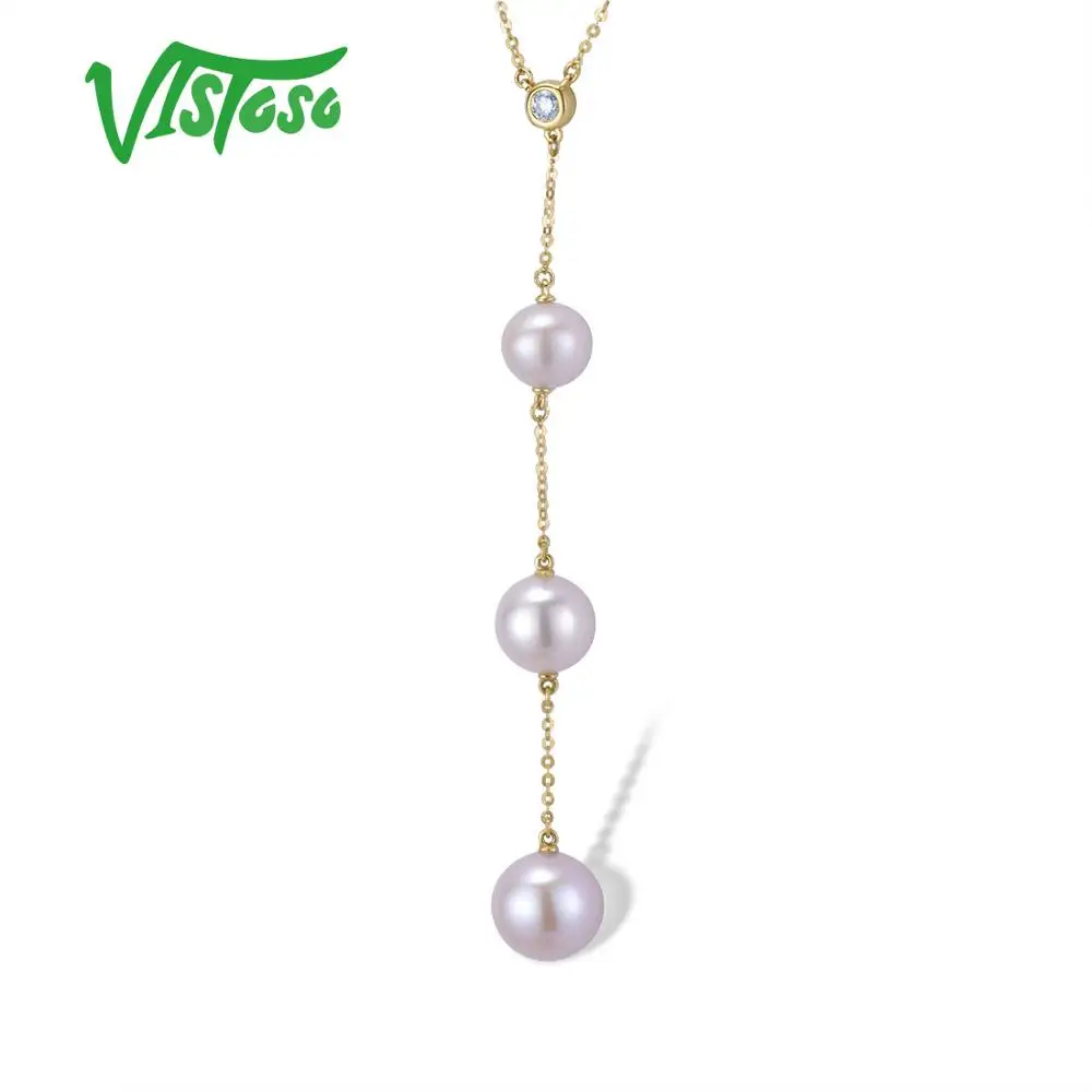 Женское золотое ожерелье VISTOSO настоящее колье из розового/белого/желтого золота