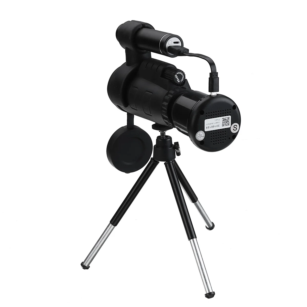 40x60 WIFI IR Infrared Night Vision Monocular Telescope HD Optical Smartphone Lens for Outdoor Hunting+Tripod Phone Holder