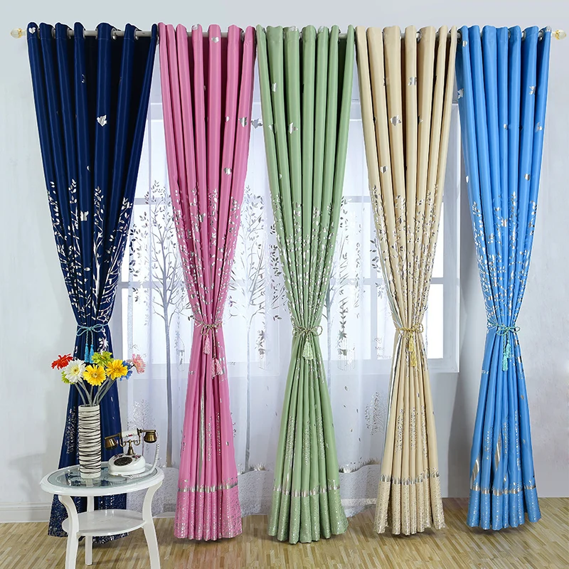 MYRU средиземноморская темно-синяя ткань занавески сельские серебряные деревья с