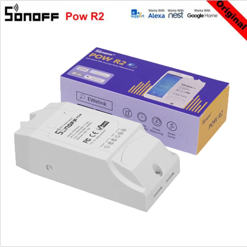 Умный выключатель Sonoff Pow R2 базовый с Wi Fi работает Alexa Google Home|Модули для умного дома|